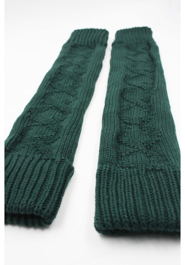 Kadın Yün Kışlık Dizlik Tozluk Çorap Yeşil
