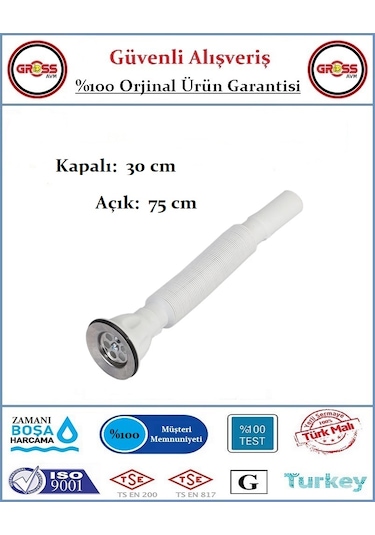 Lavabo Gider Sifonu Körüklü Beyaz