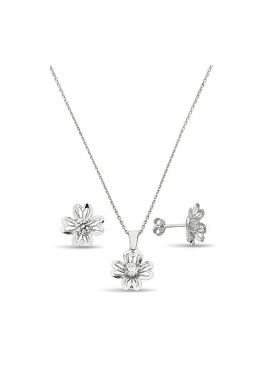 925 Ayar Gümüş Çiçek Set - 67017900 Gümüş