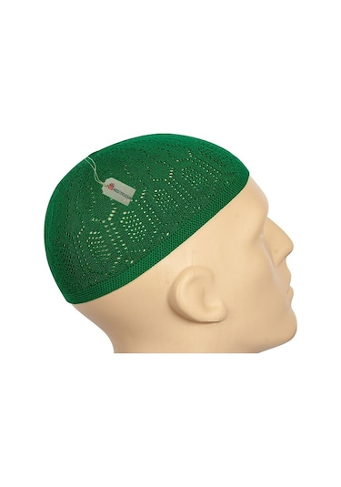 Mercan Namaz Takkesi, Makine Örgüsü Esnek Takke - 12 Adet Açık Gri