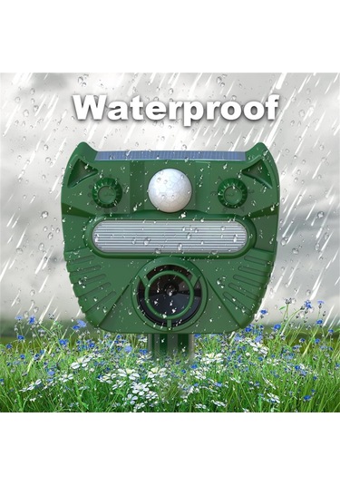 Uu0382 Güneş Enerjili Hayvan Kovucu Ultrasonik Sincaplar Geyik Yeşil