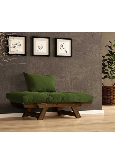 Woodesk Adalar Masif Ceviz-yeşil Renk Berjer Cpt8140-140 Yeşil