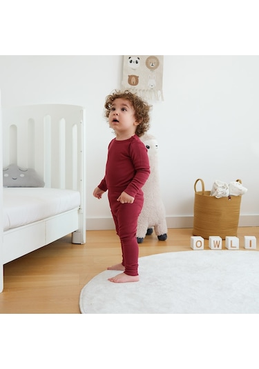 Owli Modal Bebek Takım Bordo 001