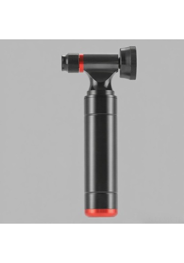 Vkemall Bisiklet İçin Co2 Şişirici - Presta Ve Schrader Valfler İçin Uyumlu - Basınç Ölçerli - Taşınabilir - Siyah Gaz Silindiri Dahil Değil