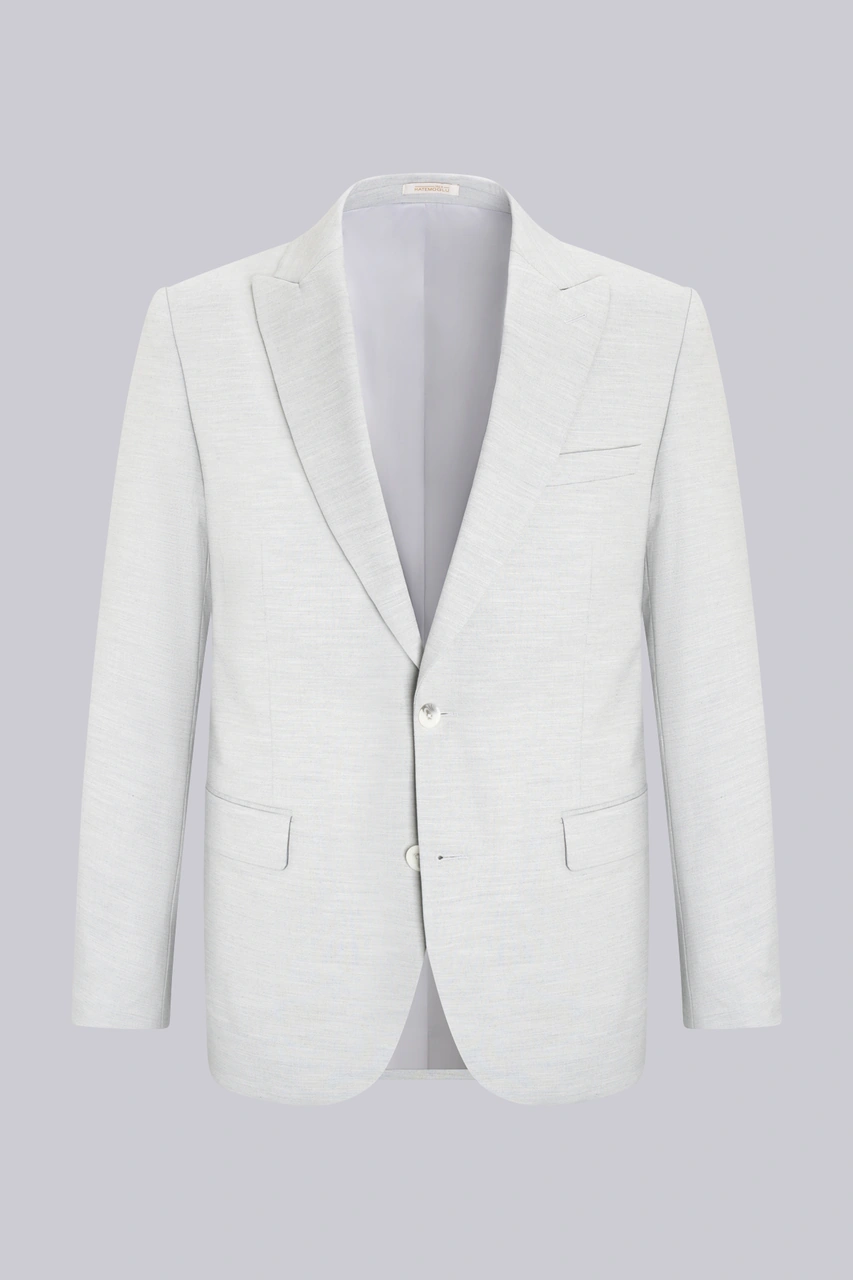 Gri Slim Fit Sivri Yaka Klasik Takım Elbise Gri