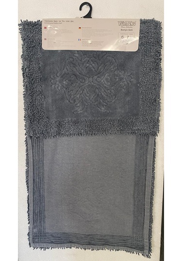 Pamuk Makarna Tufting 2'li Klozet Takımı , Banyo Seti , Damask, A