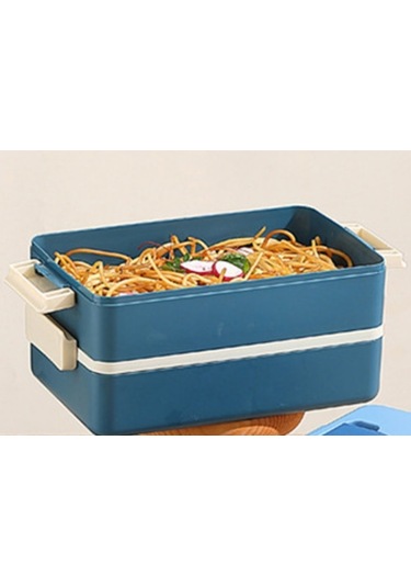 Lichen Bento Öğle Yemeği Kutusu, Çift Katmanlı Dikdörtgen Öğle