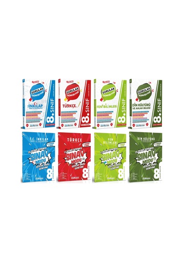 Pruva Akademi Yayınları 8. Sınıf İnkılap + Türkçe + Fen + Din Soru + Deneme Seti 8 Kitap 2023