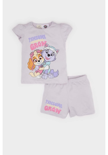 DeFacto Kız Bebek Paw Patrol Pijama Takımı Penye Kısa Kollu Üst Esnek Belli Şort E4647A525HSPR306