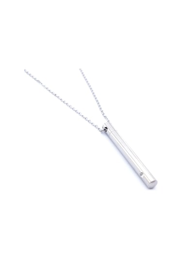 316l Çelik Oval Uzun Erkek Kolye 60 Cm Ekly-107 Gümüş