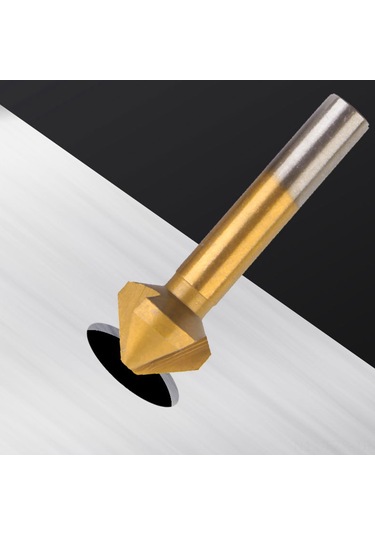 Fosenze 6'lı Gümüş Titanyum Kaplama 90 Derece Üç Kenarli Köşe Yuvarlatıcı, Karbon Çelik Ahşap Freze, Delici Uçlar Seti