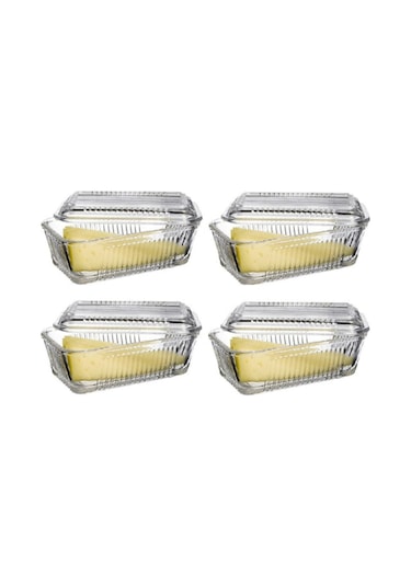 Paşabahçe Frigo Kapaklı Kahvaltılık - Tereyağlık Peynirlik 4 Lü Set