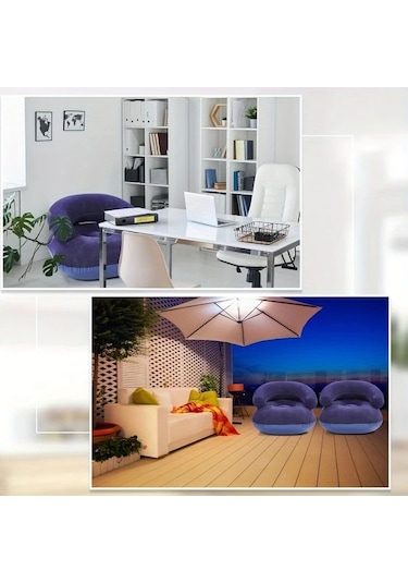 Elmpaly Kırmızı Kamp Şişme Sedir, Ayak Pompalı Katlanır Sırtlık Yumuşak Hızlı Şişirme Kırmızı