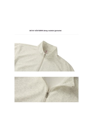 Sonbahar/kış Dik Yaka Hırka Fermuarlı Günlük Ceket Siyah