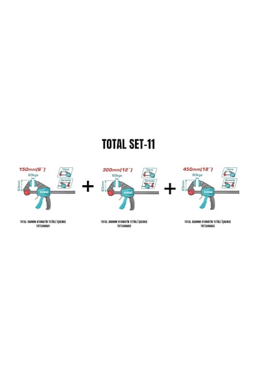 Total Set-11 Total 150mm+300mm+450mm Otomatik Tetikli İşkence
