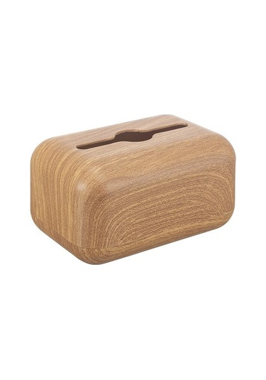 Burlywood-mendil Peçete Depolama Tutucu Ahşap Kapak Abs Tuvalet Kağıdı Durumda Konteyner Basit Şık Ev Araba Masaüstü Organizatör