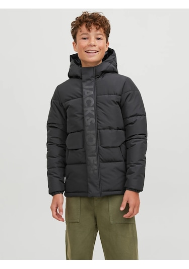 Jack&jones Kapüşonlu Siyah Erkek Çocuk Mont 12246122 001