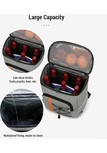 Tongxida Çift Katlı Isıtıcı Soğutucu Aluminyum Piknik Sırt Çantası, Logo Özel Tasarım Koyu Gri Çok Renkli