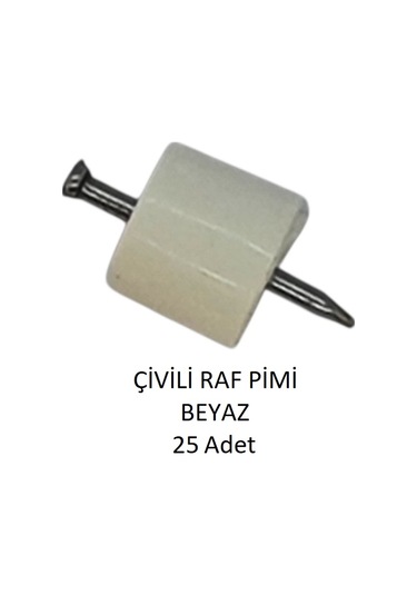 Çivili Raf Pimi Beyaz 25 Adet Beyaz