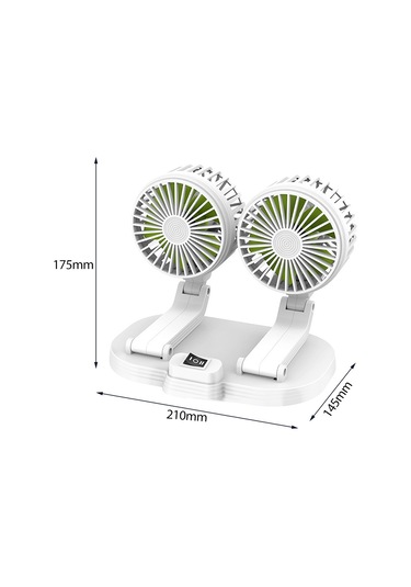 Konesam 12v/24v Çift Başlı Usb Araç Fanı - 360 Dönebilir, Katlanabilir, Sessiz Soğutma