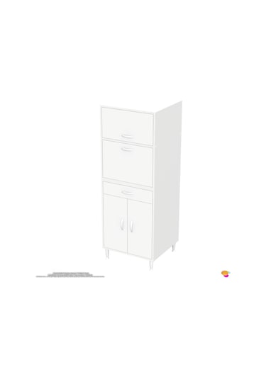 Modilayn Oslo Fırın Mikrodalga Dolabı. 60x162.4x56 Cm, 1 Çekmece, 4 Kapak. Mutfağınıza Yer Açın Beyaz