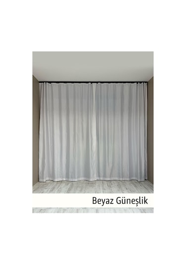 Donatti Beyaz Saten Güneşlik Düz Dikiş Beyaz
