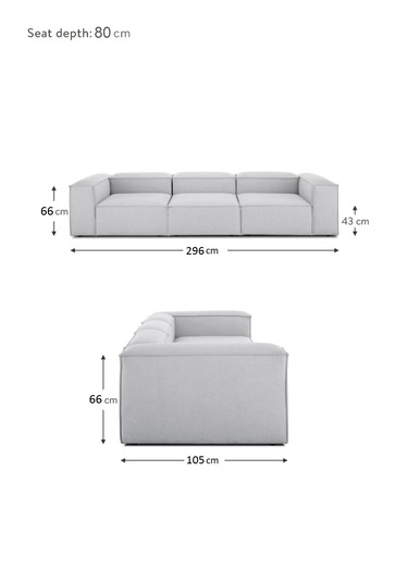 Most Mollis 3 Modül Kanepe Koltuk 32 Gri Keten Kumaş Yataş Süng