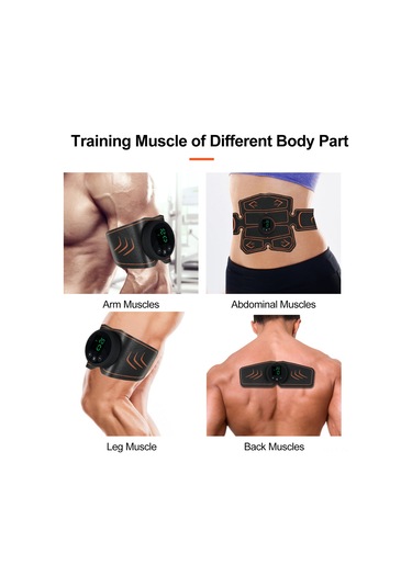 Qingmipy Akıllı Karın Kası Şekillendirici 12 Mod 19 Seviye Şarj Edilebilir Masaj Aleti - Evde Ve Ofiste Kullanım Siyah