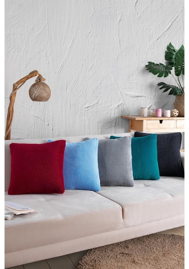 Maisonart Sofa 2 Adet Mavi Renk Welsoft Kırlent Kılıfı Yastık Kılıfı 44x44 Cm