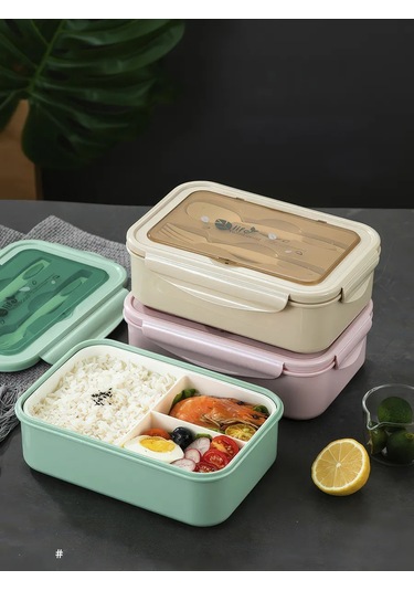 Ibrico Bölmeli Ve Çatal-bıçak Takımlı Öğle Yemeği Kutusu 339230675 Pembe