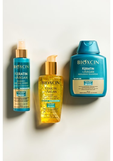 Bioxcin Keratin & Argan Onarıcı Sıvı Saç Bakım Kremi 150 ml - Yıpranmış Ve Hassas Saçlar