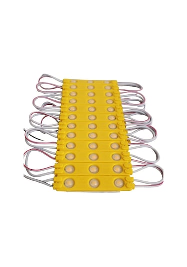 1,2 Watt 3lü Lensli Amber-sarı Led Modül 2835 Reklamcı Modül 10 Adet