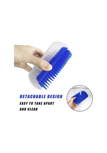 2 Paket Kedi Bakım Fırçası, Kedi Yüz Kazıyıcı, Kısa Uzun Kürk Kediler İçin Kedi Masaj Tarakları Mavi