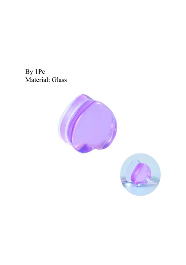 Dreamlee Kalp Şekilli Çift Flared Taşlı Kulak Tüneli Genişletici Pirsing Takısı Siyah Çinko Kaplama Chına Gri