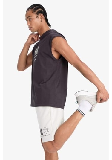 DeFactoFit NBA Wordmark Oversize Geniş Kalıp Bisiklet Yaka Atlet E2750AX25SMAR210