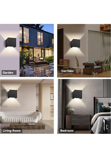 Led Su Geçirmez/su Geçirmez Değil Duvar Lambaları 6w 12w Duvar Işıkları Ev Bahçe Otu Odası Ac85-265v Dış Aydınlatma Aplik 56518788 Siyah