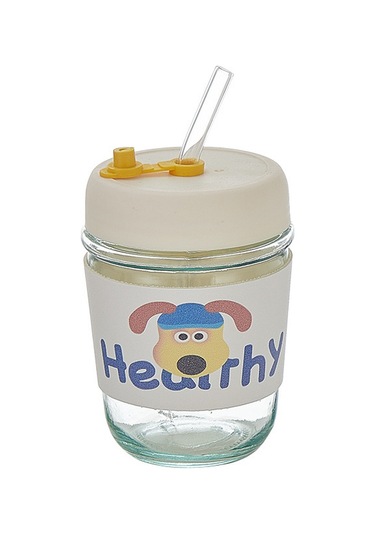 Jian Fan İnterneti Karikatür Cam Hasır Fincan Cam Kupa Kupa Pembe Pembe