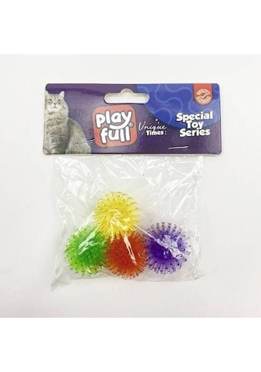 Playfull Plastik Top Kedi Oyuncağı 3.5 CM 4'lü