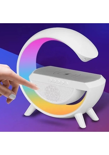 Kenpazar Bluetooth Hoparlörlü Kablosuz Şarj Özellikli Masa Lambası Gece Lambası Çok Renkli
