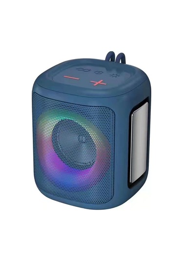Lemestar Dış Mekan Taşınabilir Bluetooth Hoparlörü, Su Geçirmez Rgb Işık, Düşük Tonda Güçlü Ses, Kollü Kablosuz, Mavi