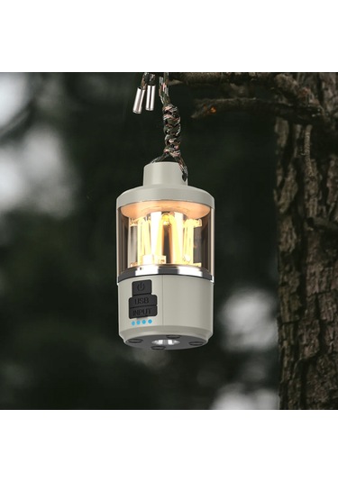 Açık Alan Kamp Feneri Çadır Işığı Led Kamp Lambası Acil Durum Işığı El Feneri Şarj Edilebilir Askılı Lamba Type-c Şarj Ayarlanabilir Işık Rengi Kesintisiz Dimleme Beyaz