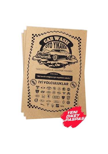 Kraft 120 G 35x50 CM Kalın Oto Dikey Paspas Kağıdı 100 Adet