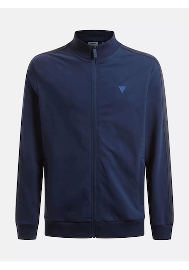Guess Erkek Tamamı Fermuarlı Koyu Mavi Sweatshirt Lacivert
