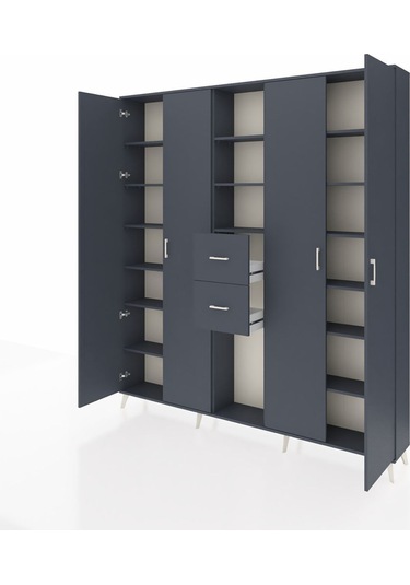 Arges Dolap 15 Raflı 2 Çekmeceli 4 Kapaklı 220x30x243 Antrasit-antrasit/antrasit Antrasıt/antrasıt Arges Dolap 15 Raflı 2 Çekmeceli 4 Kapaklı 220x30x243 Antrasit-antrasit/antrasit Antrasıt/antrasıt
