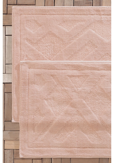 Yataş Bedding Milo Banyo Paspası Seti - Pudra (50x60 cm + 60x100 cm) Pudra