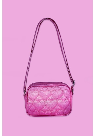 İcone Bag Icone Çocuk Kalp Kapitone Detaylı Omuz Çantası Fuşya
