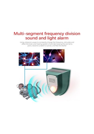 Geeksen Güneş Enerjili Ultrasonik Alarm, 129 Db Sesli Ve Işıklı Uyarı, Ip55 Su Geçirmez, 8 Metre Algılama
