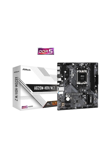 Asrock A620m-hdv/m.2 Ddr5 5600+ Mhz Oc Am5 Matx Anakart