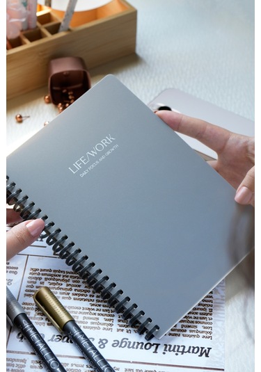 Sylcon Spiralli Defter Life&work . Pp.100 Gr. Ivory,a5 Siyah Siyah2