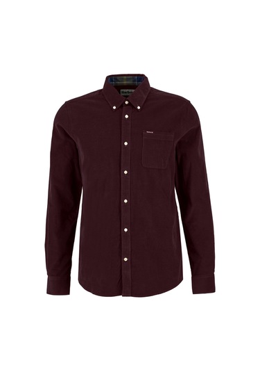 Barbour Ramsey Tailored Cord Gömlek Re89 Winter Red Bordo